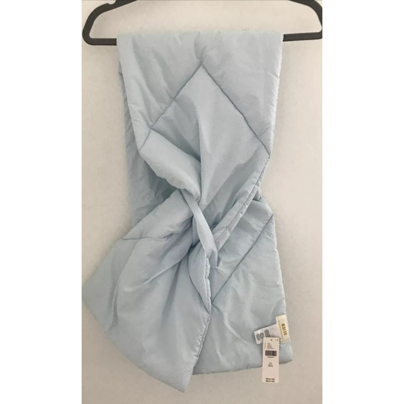 NWT ANTHROPOLOGIE Maeve Quilted Puffer Scarf, Powder Light Blue, 11.5 x 52” EUC - Picture 8 of 11